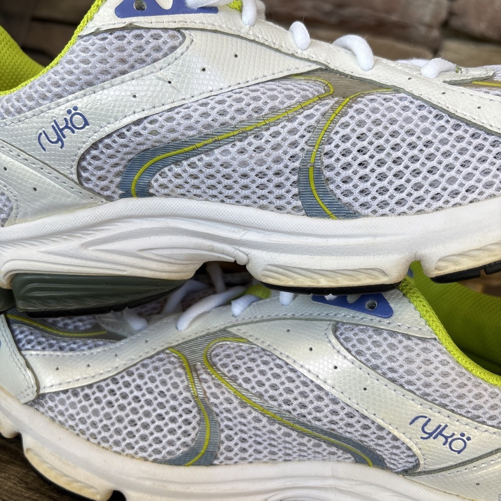 Ryka Women's Skylar  Stride Walking White W/ Blue Lime Accent Sneaker 8.5 Mesh - Picture 8 of 12